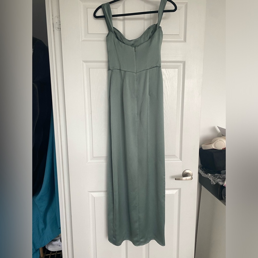JENNY YOO SAWYER BRIDESMAID GOWN EUCALYPTUS Size 4 - Picture 7 of 8